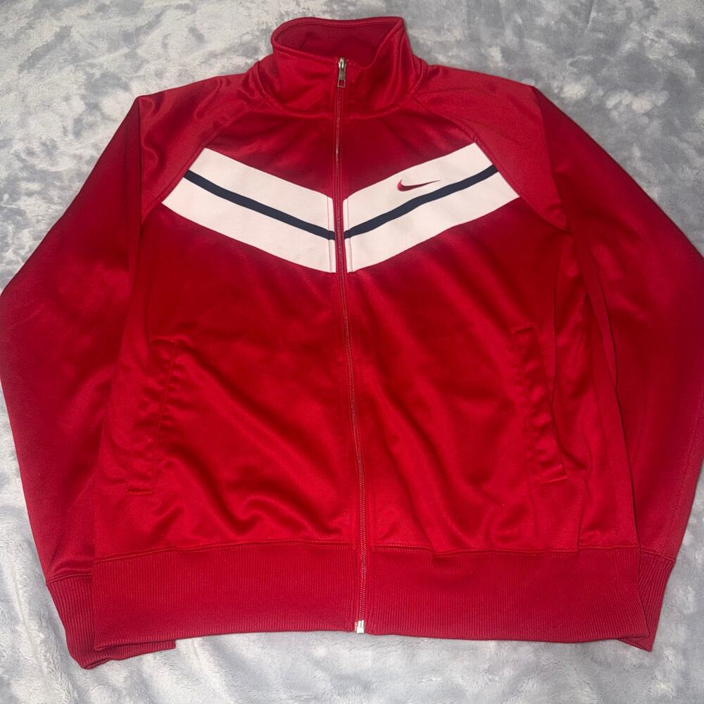 Nike The Athletic Dept Red Striped Zip Track Jacket Men’s Large